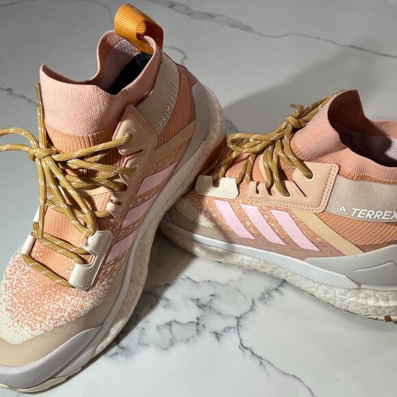 Adidas Terrex Free Hiker 2.0 GORE-TEX Women’s Hiking Shoes – Wonder Beige / Pink - Picture 2 of 7